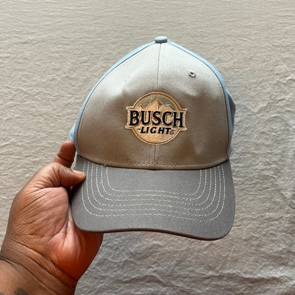 Busch Light Beer Embroidered Snapback Hat Blue Khaki Grey Baseball Cap Mens OSFM